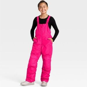 Sz S 6-6X Girls Hot Pink Snow Bib Overalls